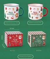 Mug à lait en céramique mignon de Noël avec couvercle, 350 ml, compatible lave-vaisselle et micro-ondes, idéal pour un cadeau de la Saint-Valentin