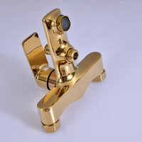 Robinet de douche et de bain électrique moderne à 3 trous en alliage de zinc avec poignée unique et cartouche céramique, à montage sur plan, par Gold Factory