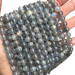 ลูกปัดอัญมณีลาบราดอไรต์ธรรมชาติสีฟ้า6mm8mm10mm ลูกปัดกลมขัดเงาสะท้อนแสงลาบราดอไรต์สีฟ้า - Product Image 5