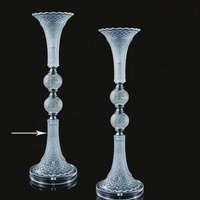 Décoration de mariage Vague Tube de verre Table Vase à fleurs Stand Transparent Verre Décor Table pour mariage Hôtel Hall Salon