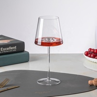 Verres à vin blancs élégants en forme de trapèze, sans pied, avec fond concave, gobelet à vin transparent