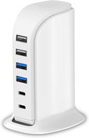 Chargeur USB Upoy, station de charge multi-appareils, 45W, bloc de charge rapide, avec deux ports de type C, hub de charge USB multiport