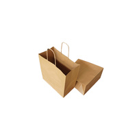 Umweltfreundliche braune Kraftpapier-Einkaufstaschen aus recyceltem Karton mit langen Henkeln für Weihnachtsgeschenkverpackungen im Großhandel