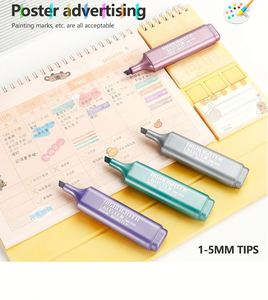 Surligneurs en plastique scintillants métalliques fluorescents pour étudiants et enfants – Marqueurs multicolores pour la prise de notes - Product Image 3