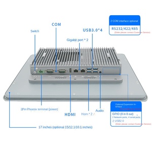 Yanling 17 pouces tout-en-un ordinateur de contrôle industriel écran de résistance capacitif haute définition tactile entièrement fermé - Product Image 4