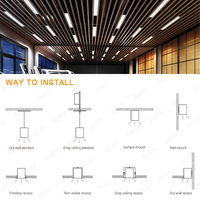 Lampe linéaire carrée LED moderne en aluminium pour table de billard, idéale pour les supermarchés, bureaux et ateliers intérieurs