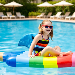 Ailerons de natation Shark Fin pour enfants, <span class=keywords><strong>bouée</strong></span> de natation réglable en EVA, aide à la natation imperméable pour piscine - Product Image 2