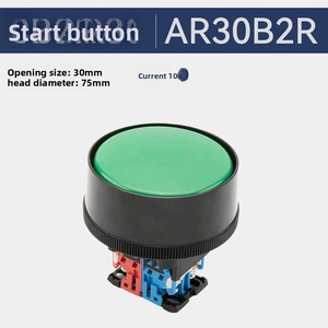 Bouton poussoir d'arrêt d'<span class=keywords><strong>urgence</strong></span> AR30V1E, démarrage à deux mains AR30B2R, trou <span class=keywords><strong>de</strong></span> montage 30 mm, interrupteur d'alimentation vert 3C non intelligent - Product Image 6