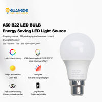 Ampoule LED intelligente 9W, modèle A60, culot B22, compatible Google Home et contrôle intelligent RGB, pour usage en entrepôt