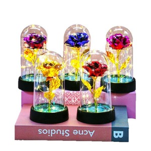 Guirnalda de Luces con Rosa de Oro 24K en Cúpula de Acrílico, Rosa Artificial de Plástico para Decoración Navideña, Regalo para Mujeres, Mamá, San Valentín y Día de la Madre - Product Image 2