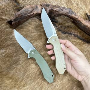 XR34R グリーン G10 ハンドル アウトドア サバイバル 折りたたみナイフ キャンプ ポケットナイフ D2鋼ブレード 小型携帯 EDC 自己防衛ナイフ - Product Image 5