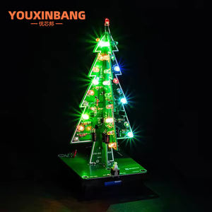 DIY 3D noel ağacı LED flaş kitleri DlY elektronik kiti lehimleme meclisi 3 renk/7 renk elektronik eğlenceli kaynak DC 4.5V-5V - Product Image 3