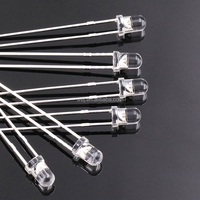 Diode LED WEJ à trou traversant 3mm 5mm, lentille transparente/diffuse, lampe LED DIP, toutes couleurs disponibles pour voyant lumineux, directement de l'usine