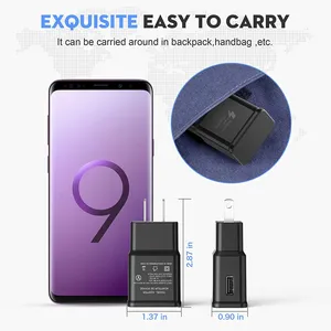 Pour <span class=keywords><strong>Samsung</strong></span> S7/S7 Edge/S6/S6 Plus/A6/J7/<span class=keywords><strong>J3</strong></span>/Note 5 4 <span class=keywords><strong>chargeur</strong></span> mural adaptateur USB 15W charge rapide câble TYPE-C 7W puissance de sortie - Product Image 2