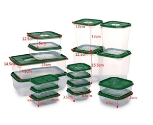 गर्म बिक्री 17 बक्से/सेट रेफ्रिजरेटर प्लास्टिक बॉक्स सेट खाद्य संरक्षण बॉक्स बड़ी क्षमता वनस्पति ताजगी संरक्षण - Product Image 6