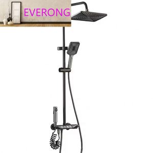 Set Doccia Moderno di Lusso con Effetto Pioggia, Miscelatore Termostatico a 5 Maniglie per Acqua Calda/Fredda, Soffione Doccia Quadrato con Getti Morbidi/Intensi/Pluviometrici - Product Image 2