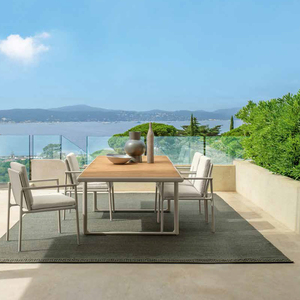 Table et chaises d'extérieur en aluminium Offre Spéciale Mobilier d'extérieur en métal noir de luxe pour hôtel Ensemble de salle à manger d'extérieur en aluminium - Product Image 4