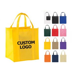 Custom Printed Large Foldable Heavy Duty Non-Woven Shopping <b>Bags</b> with Reinforced Handle <b>Reusable</b> Grocery <b>Bags</b> - Product Image 1