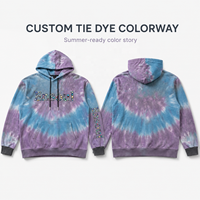 Sweat à capuche personnalisé avec strass, tie-dye, surdimensionné, en coton lourd 100%, vêtements de sport pour hommes, sweat à capuche décontracté, fabricants OEM ODM