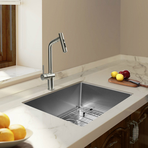 Lavello da cucina RV a incasso singolo, profondo, in acciaio inossidabile T304 calibro 18, 23 x 19 pollici - Product Image 3