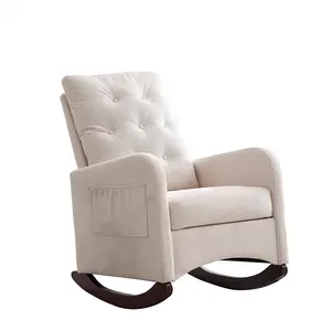 Livraison gratuite 25.6 pouces moderne Accent haut dossier lounge bras chaise berçante