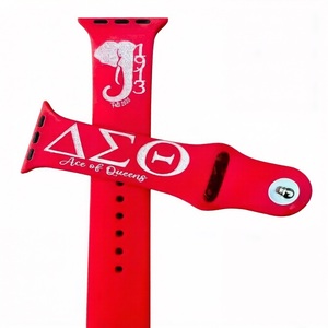 Correa de Reloj de Silicona Personalizable con Letras Griegas de la Hermandad Delta Zeta Sigma para Apple Watch - Product Image 3
