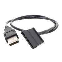 Kabel Daya USB ke SATA 2.5-inci 50cm 22AWG USB20 5V Male ke SATA 15Pin Female Converter untuk Kabel Catu Daya HDD Laptop