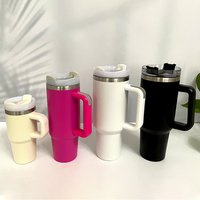 Mug isotherme de voyage en acier inoxydable personnalisé avec logo laser, 14 oz, 30 oz, 40 oz, avec couvercle à paille pour boissons chaudes et froides, café