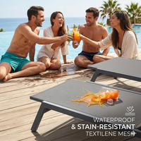 Chaise longue moderne d'extérieur en aluminium, imperméable, en Teslin, pour hôtel, villa, bord de piscine, patio, jardin, mobilier commercial