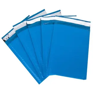 Blaue Versand benutzer definierte Poly Bubble Mailer Kunststoff-Versandt aschen wasserdichte gepolsterte Umschläge für Kleidung