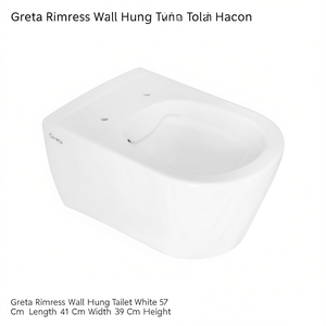 Inodoro Suspendido sin Borde Greta Blanco 57 cm de Largo 41 cm de Ancho 39 cm de Alto - Product Image 3