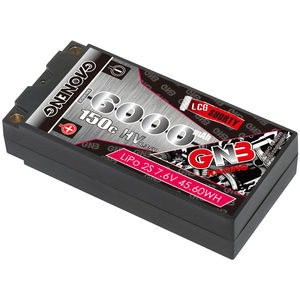 Batería LiPo GNB GAONENG 6000MAH 2S HV 7.6V 150C LCG Short Shorty Pack 5.0mm Bullet HardCase para RC, Escala 1:10 1:12, para Autos RC sin Escobillas - Product Image 1