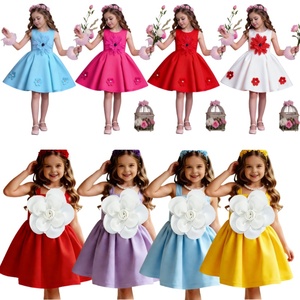 Vestito da <span class=keywords><strong>bambina</strong></span> con decorazioni floreali, cintura elegante per bambini, abito con cintura in vita, <span class=keywords><strong>abbigliamento</strong></span> alla moda per ragazze - Product Image 6