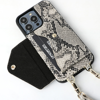 Coque de téléphone en cuir Python à bandoulière Quincaillerie en cuir Pu réglable