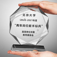 Trofeo de Cristal Facetado de Lujo con Diseño de Logotipo Personalizado para Eventos Empresariales, Premios de Campeonato, Reconocimiento y Premios
