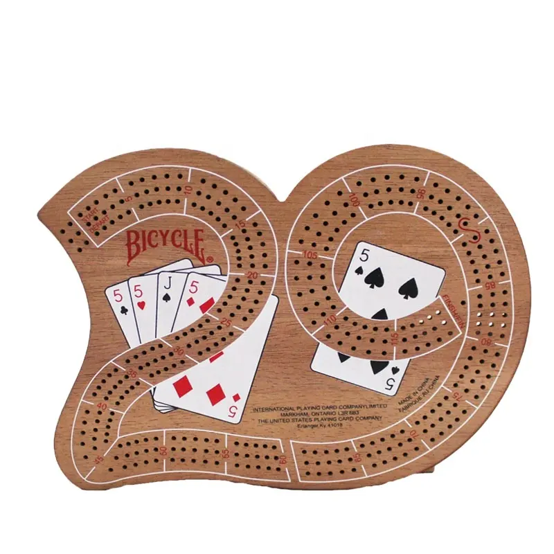 2023 vendita calda 3 tracce gioco da tavolo in legno personalizzato gioco di scacchi Cribbage Set con pioli