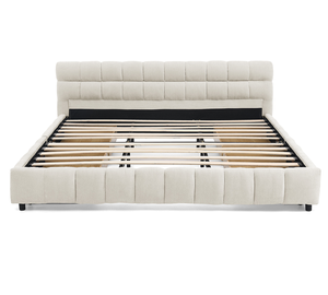 Cama Ajustable Moderna King Size Tapizada en Tela Chenille con Cabecera Cómoda y Estructura de Madera Sólida Ecológica - Product Image 4