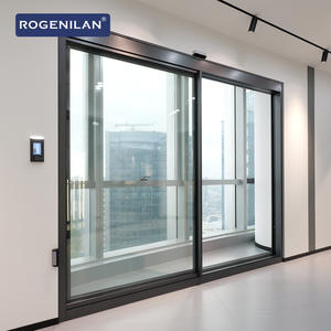 Portes coulissantes à capteur pour projets commerciaux et bureaux Rogenilan, design moderne, aluminium, double vitrage - Product Image 1