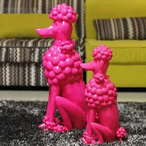 Di alta qualità in resina creativa scultura animale in fibra di vetro barboncino ornamento decorazione della casa