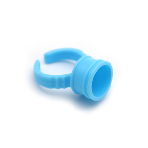 100 unidades de vasos desechables para tinta con 2 ranuras, soporte para pegamento, azul, blanco, rosa, para uso en estudio de pestañas, tatuajes, PMU, suministro profesional para salón - Product Image 5