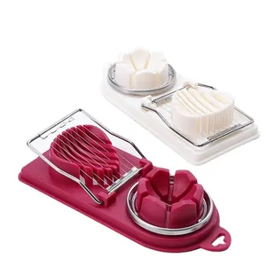 Hot sale 2 in 1 multi functional plastic stainless steel wires boiled egg slicer egg cutter