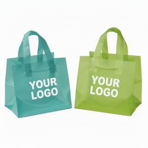 Sac de courses en plastique robuste avec poignée souple, étanche, pour la livraison de nourriture, finition brillante, tailles personnalisées - Product Image 1