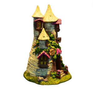 Luz LED miniatura de cuento de hadas jardín trompeta Lily casa rural con puerta estatuilla - Product Image 6