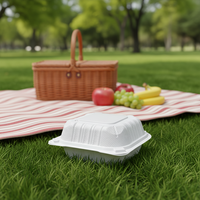 Boîte d'emballage alimentaire jetable en MFPP blanc de 5 pouces, compatible micro-ondes, pour plats à emporter, hamburgers, restauration rapide, vente en gros