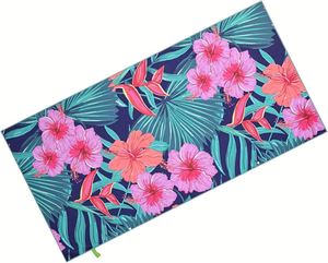 Custom Lightweight Polyester <b>Microfiber</b> Square <b>Beach</b> <b>Towel</b> Factory Direct Sublimated Digital Floral Printed Plush Quick-Dry - Product Image 3
