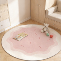 Tapis rond en velours cristal antidérapant personnalisé, rose printemps, pour chambre à coucher, salon, salle à manger, style moderne