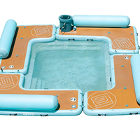 Dock gonflable modulaire de qualité commerciale en PVC, capacité de 100 à 500 kg pour 5 à 10 passagers, utilisation en extérieur, yachts, logo personnalisé