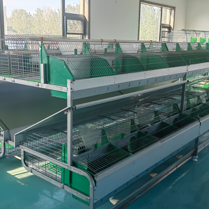 กรงกระต่ายสองแถวชุบสังกะสีแบบจุ่มร้อนติดกับบ้านกระต่าย2ชั้น16เซลล์ - Product Image 1