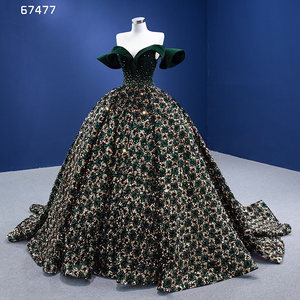 Robe de bal vert émeraude Rsm67477, épaules dénudées, sexy, luxueuse, dos nu, brillante, robe de soirée pour femmes - Product Image 2
