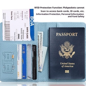 Funda de Pasaporte de PU Más Vendida con Protección RFID Antirrobo, Porta Tarjetas Personalizado y Etiqueta de Equipaje, Caja de Regalo - Cuaderno Duradero - Product Image 4